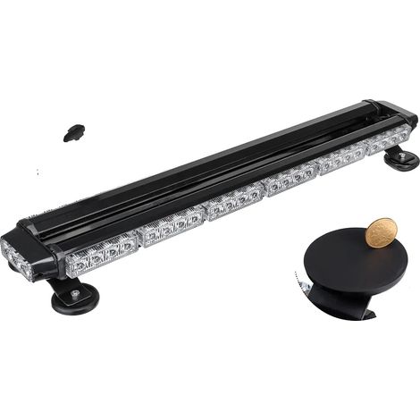 Barra de luz estroboscópica, 71 cm, 54 LED, resistente al agua IP65, 12 V, ámbar y blanco. (1/5)