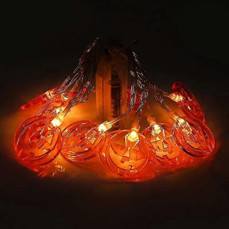 150cm 10 LED guirlande lumineuse Halloween LED portable lumières citrouille fantôme squelettes pour maison bar fournitures décor de fête Halloween 2022 (1/5)