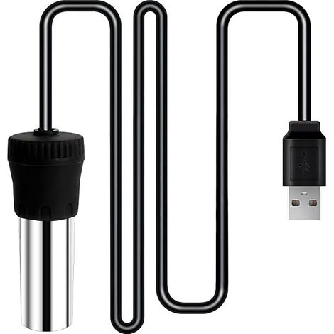 Chauffage Submersible d'aquarium Métallique, 5/10/20W Mini Thermostat d'aquarium USB à Constante 26°C pour Aquariums et Distributeur d'eau pour Animaux de Compagnie (1/5)