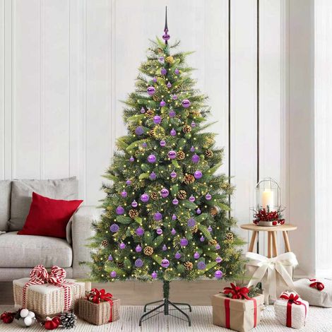 Teenpull – Künstlicher klappbarer Weihnachtsbaum mit Tannenzapfen 210 cm (1/5)