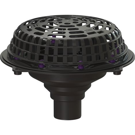 -Drain de toit plat Ecoguss Pressfl., DN 70, avec chauffage