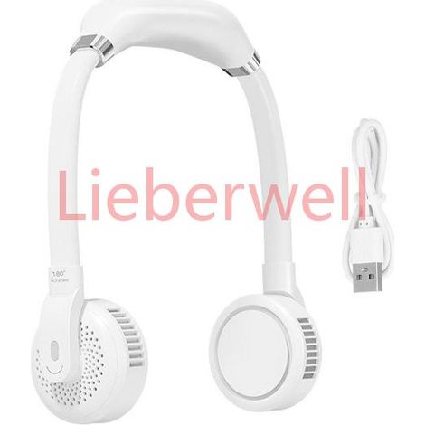 Ventilateur tour de cou portable 2000 mAh, petit ventilateur électrique silencieux,rechargeable par USB, pour le sport et la maison (1/5)