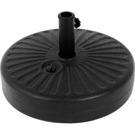Pied de parasol - Support de parasol, Base de parapluie, Support rond, Peut contenir 83 lb de sable ou 19 litres d'eau, Base de parasol pour jardin, terrasse, plage, cour - Noir (1/5)