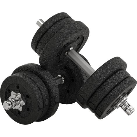 Ensemble d'haltères Total Gym de 25 kg avec 12 disques de poids et 2 barres de 2 kg, noir (1/5)