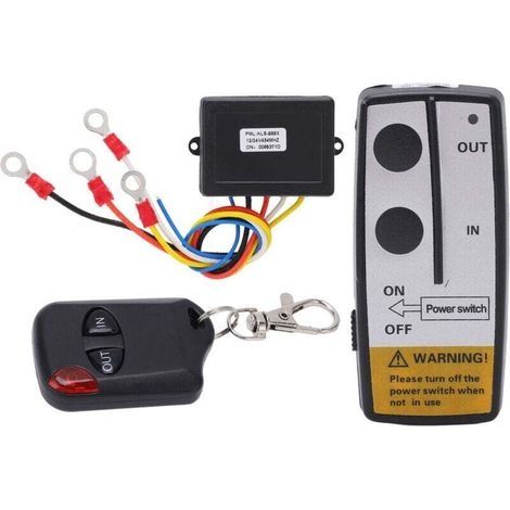 Kit de télécommande de treuil sans fil avec récepteur 12V 24V, accessoire universel longue portée de 75 pieds (1/3)
