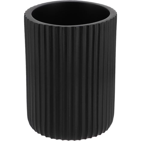Gobelet strie arrondi polyresine - noir - Tendance (1/2)