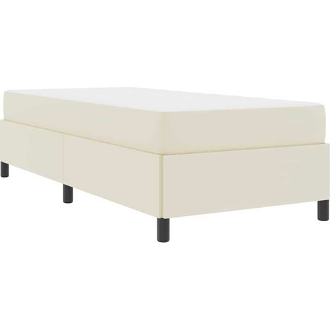 Struttura del letto con materasso Crema 90 x 200 cm Tessuto vidaXL (1/5)