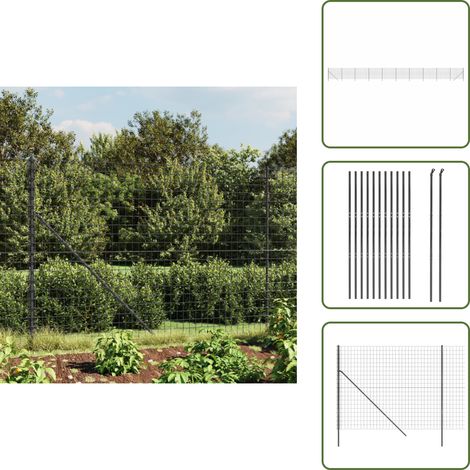 Recinzione in PVC - vidaXL Recinzione Metallica Antracite 1,4x25 m in Acciaio Zincato - Recinzione per animali