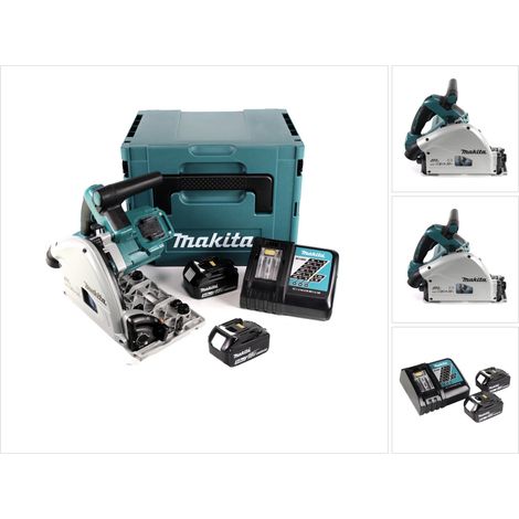 Sierra de inmersión a batería Makita DSP 600 RT de 36 V (2x18 V) y 165 mm sin escobillas + 2 baterías de 5,0 Ah + cargador (1/5)