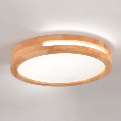 Moderne 40-cm-LED-Deckenleuchte, Holz-Deckenleuchte für den Innenbereich (Flur, Schlafzimmer, Küche, Wohnzimmer), Kaltweiß (1/5)