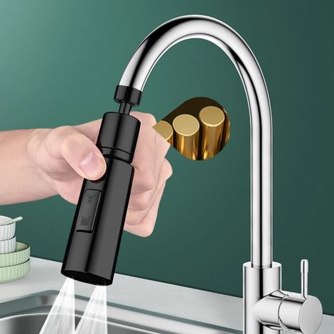 Rallonge de robinet à 3 jets, tête en alliage métallique, économie d'eau, filtre de douche allongé pour le H (1/5)
