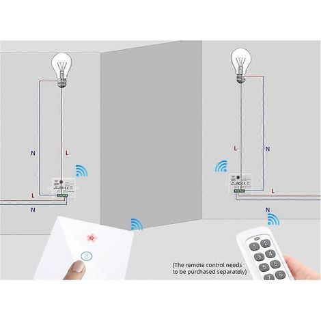 Interrupteur tactile intelligent pour maison connectée, éclairage électrique, télécommande 433 MHz, panneau mural, bouton récepteur, lampe LED, interrupteur triple (1/5)