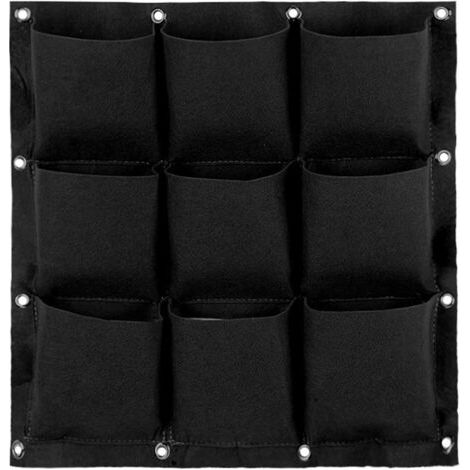 QORVA-Sac à Plantes Mural Sac de Plantation Suspendu Plante Sac De Croissance Jardinière Murale Verticale Intérieur Extérieur Fleur 9 Poches pour la maison, le bureau et le jardinage à la maison avec