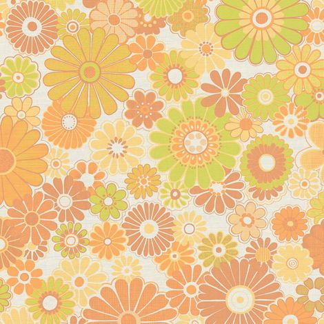 Retro wallpaper wall Profhome 395355 hot embossed non-woven wallpaper slightly textured with floral pattern matt yellow ochre brown green cream 4,5 m2