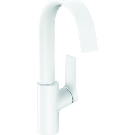 Hansgrohe Vivenis - Grifo de lavabo 210, con desagüe y caño giratorio, EcoSmart, blanco mate 75030700 (1/2)