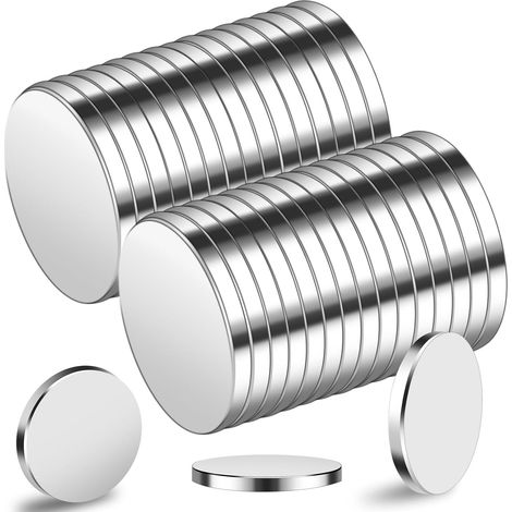 30er-Pack extra starke Neodym-Magnete, 20 mm x 2 mm, runde Mini-Magnete, extra starke Magnete für Pinnwände, Whiteboards, Kühlschrankmagnete und Bastelarbeiten (1/5)