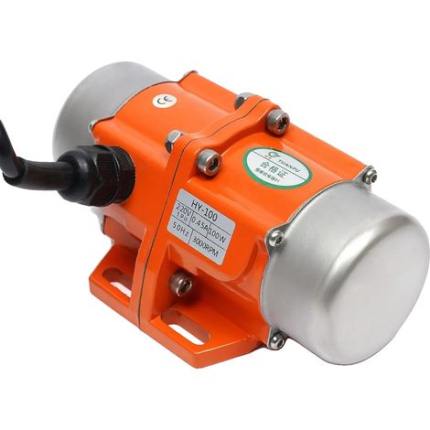 Motor de vibración, fuerza de excitación ajustable, funcionamiento silencioso, color naranja. (1/2)