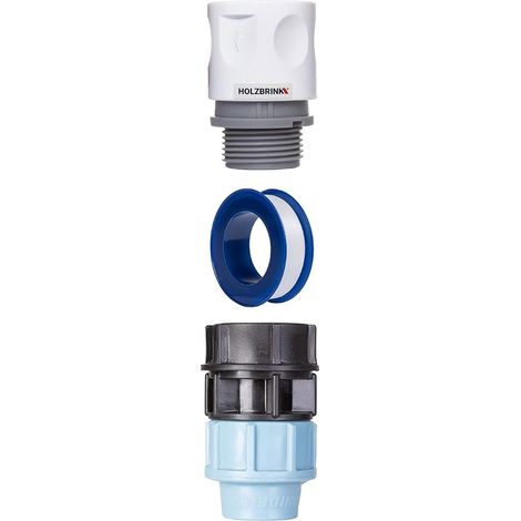 Kit de conexión para tubo LDPE de 25mm con grifos, acoplamiento rápido, conector PE de 20mm, cinta de 20mm a 25mm (1/3)