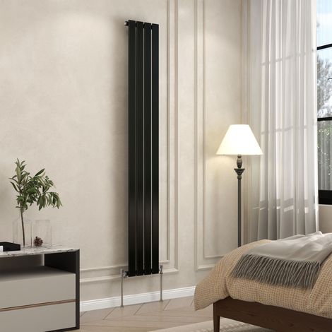 AVER-GROWTH Flat Panel Single Designer Radiator Central Heating Rads 1800x272mm Black (1/5)