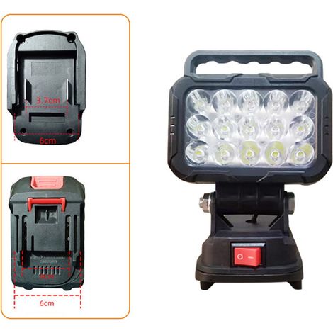 Lampe De Travail Pliable - 15 Led - 1600 Lm - Compatible Batterie 18 V - Tête Réglable 180° - 2 Ports Usb - 230 G (1/5)