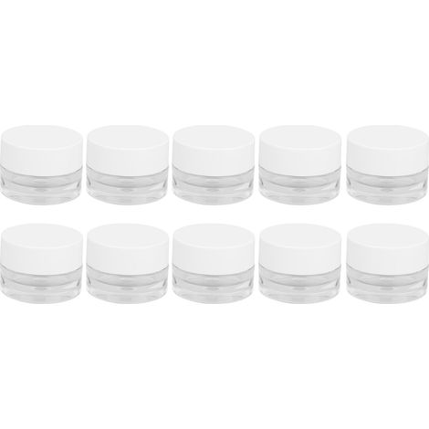 10 pots PP de 5g, vides, transparents, étanches, recyclables, sains, portables pour voyage et échantillons de crème. (1/5)