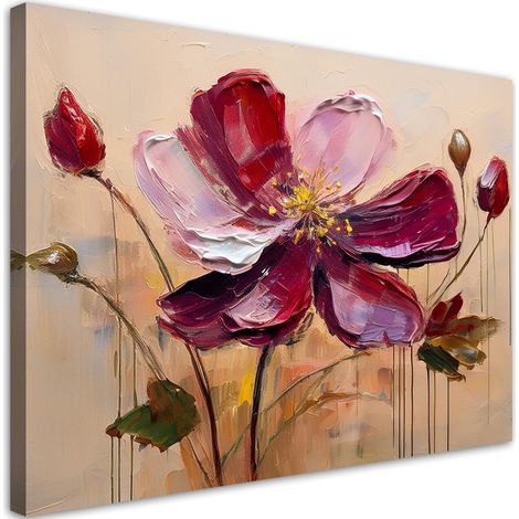 Tableau déco Pivoine fleur rouge 100x70 (1/5)