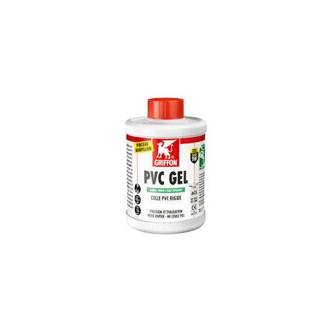Griffon – Colle PVC-GEL thixotrope 1000 ml – Prise rapide pour PVC rigide – Ne goutte pas – Pour installations sous pression et évacuation