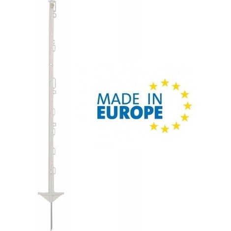 Picchetto di Messa a Terra Mobile in Plastica Basic Bianca ITALFROM H 105 cm per Recinzioni Elettriche Confezione 10 Pz.