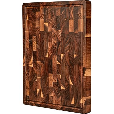 Tabla de cortar, madera de primera calidad, diseño reversible, fregadero 42x30x2,5cm (1/2)