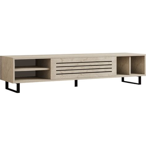 Porta TV in legno "Safir" - 160 x 40 x 35 cm - Travertino