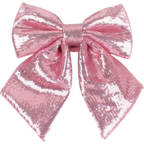 Nœud Papillon Pailleté - Décoration De Sapin De Noël Et De Guirlande - Pour Porte Fenêtre Et Emballage Cadeau - 25 x 25 cm - 1 Pièce (1/5)