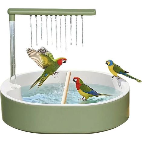 Douche Oiseau,Fontaine Automatique Circulante pour Oiseaux avec Robinet Accessoire De Cage Système d'eau pour La Baignoire De Perruches Cacatoès Conures Joueurs (1/5)