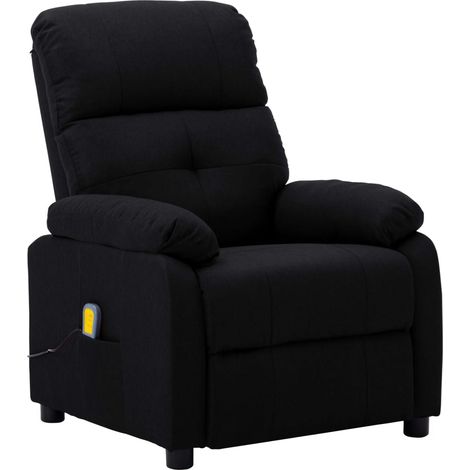 Fauteuil de massage Noir Tissu vidaXL (1/5)