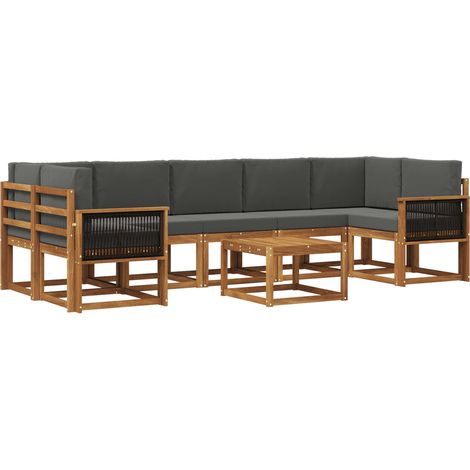 Outdoor Sofa Set with Cushion 6 pcs Natural and Anthracite vidaXL (1/5)