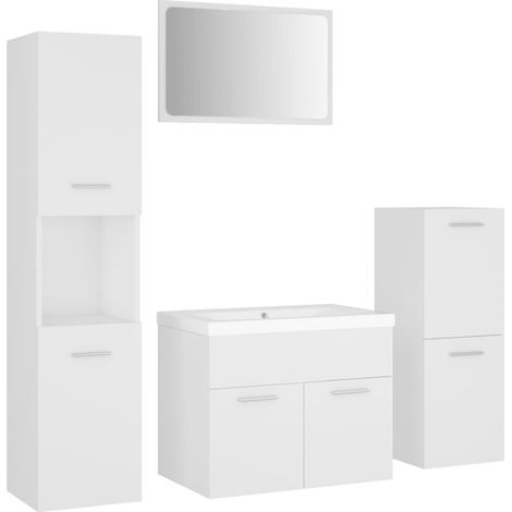 Maison Exclusive - Badmöbel-Set Weiß Holzwerkstoff