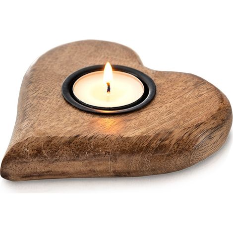 Portacandele in legno a forma di mango, 12,5x12 cm (1/5)