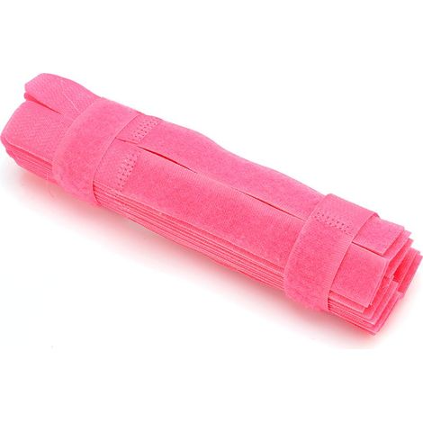 50 pièces lot Attaches Câbles Réutilisables Organisateur Fils Sangle Ties Rose pour Gestion Câbles (1/3)