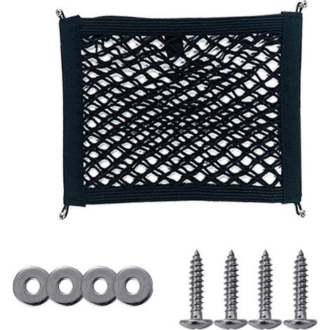 Filet de rangement pratique pour moto/vélo, sac de rangement spacieux en filet, matériau plastique, conception en filet respirant, convient aux déplacements quotidiens, maille fine, taille 25x20 cm. (1/5)