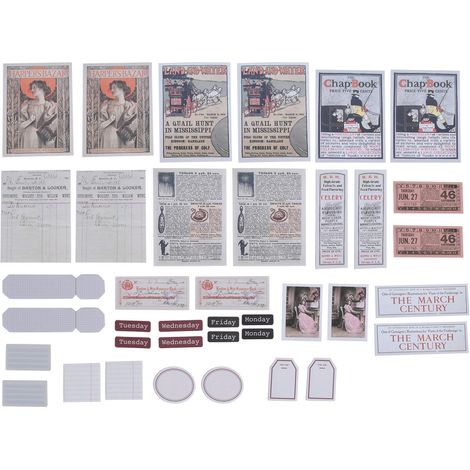 40 autocollants rétro imperméables anti-poussière faciles à décoller pour ordinateur portable valise voiture rose rouge journal (1/5)