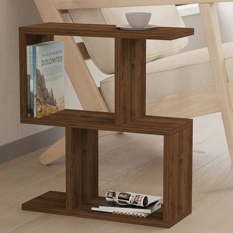 Mesa de Centro Flero, 2 Compartimentos, Forma Rectangular, Tono de Color Nogal, 45x17x51h cm Marrón Nogal (1/5)