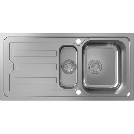 HANSGROHE 43370800 Évier encastrable S440-F517 100 avec égouttoir (1/4)