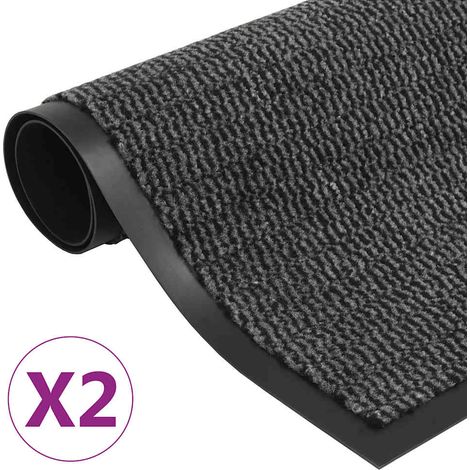 2 pcs Paillassons d'entrée, Tapis de Porte,Tapis Entrée Intérieur 80 x 120 cm Anthracite MKS40754 (1/4)