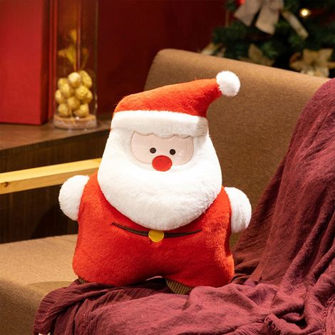 Coussin Arbre De Noël - 40 cm - Fourrure Floquée Rouge - Décoration Festive Intérieure - Coussin de Canapé avec Rangement - 1 Pièce (1/5)