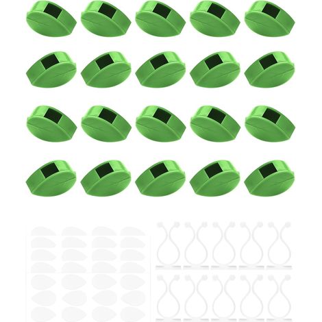 70 clips adhésifs pour plantes grimpantes - 50 clips invisibles verts + 20 clips muraux blancs réglables (2 tailles) pour lierre, philodendron, jardin, sans perçage, polyvalents (1/5)