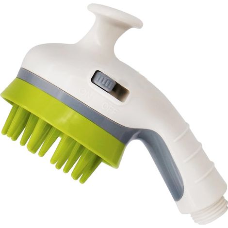 Pommeau de Douche pour Chien et Chat avec Brosse de Massage Intégrée - Douchette de Toilettage pour Animaux de Compagnie, Accessoire de Bain et Soins-x