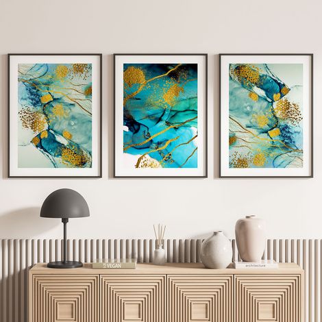 Lot de 3 Affiches / Posters Triptyque - Design moderne - 3 Affiches - 70x100 cm (Cadres non fournis) - Photo pleine page (1/5)