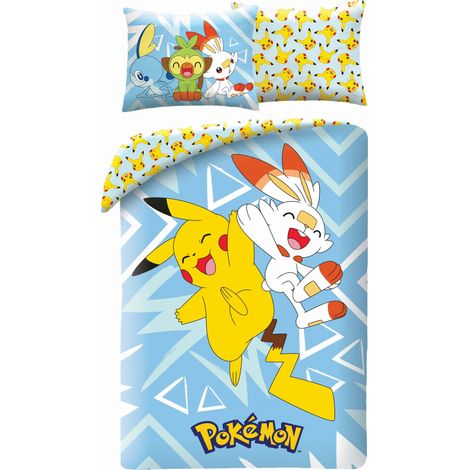 Ensemble de literie enfant 140x200 Pokémon Pikachu en microfibre