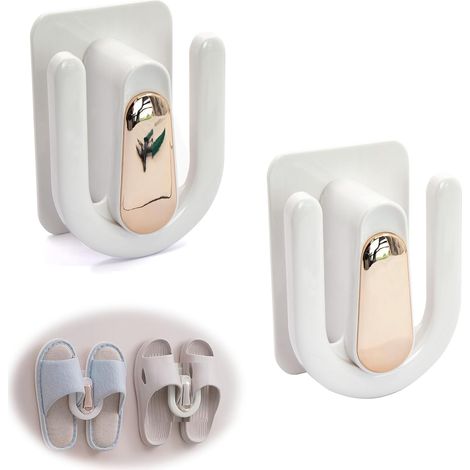 Support mural, porte-chaussures, support mural, porte-chaussures, porte-chaussures de porte, porte-chaussures mural en plastique, porte-chaussures de porte multifonctions, pour accrocher, pour pantouf (1/5)