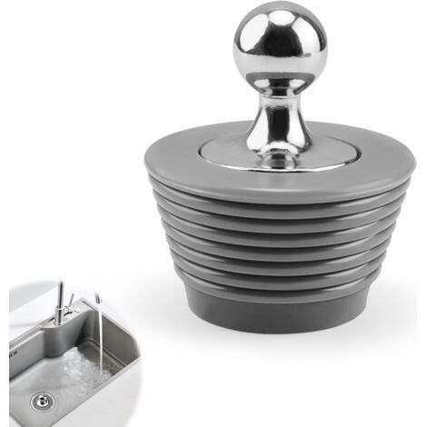 Bonde Badewanne, Konischer Silikon Material Badewannenstöpsel, Silikonstöpsel mit Griff aus Zinklegierung (1/5)