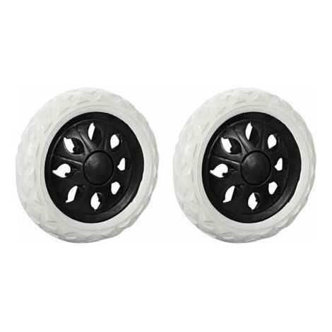 Lot de 2 roulettes de rechange pour chariot de courses en caoutchouc mousse (Noir, Roues chaudes) (1/4)